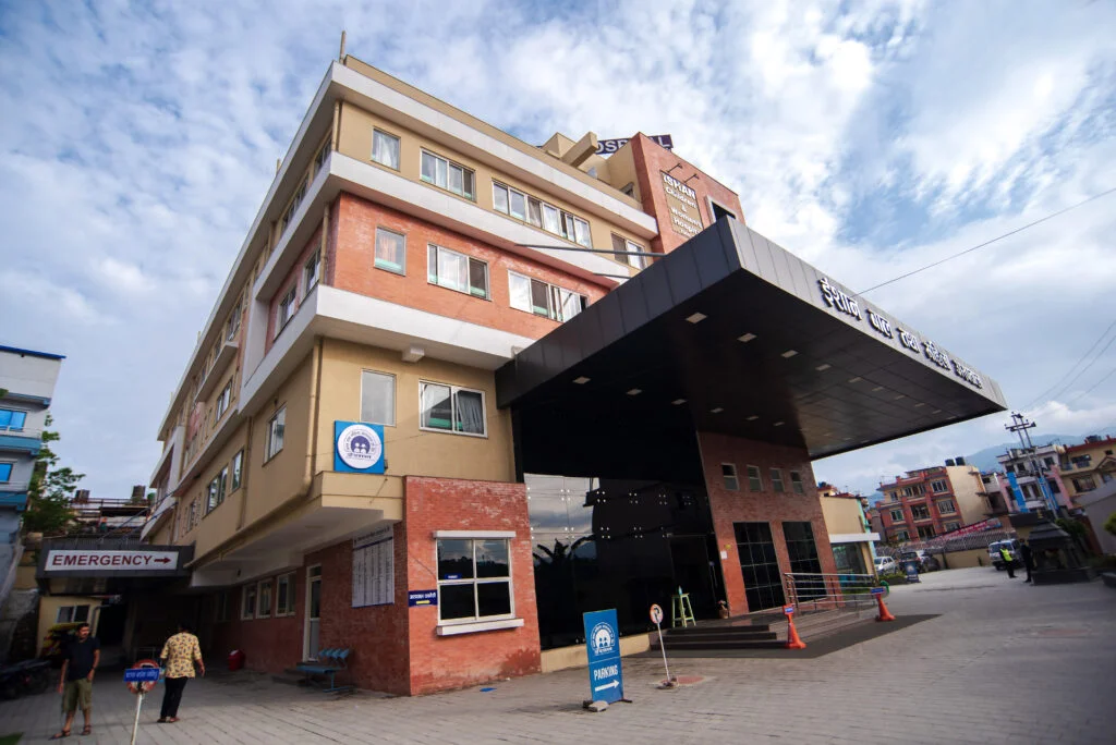 Hospital corridor and patient service area